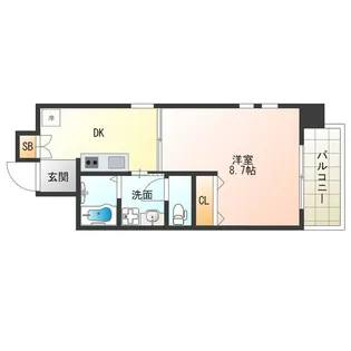 プレステージ靭公園【4階】の間取り