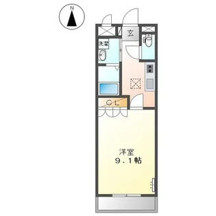 アルコバレーノ白水【1階】の間取り