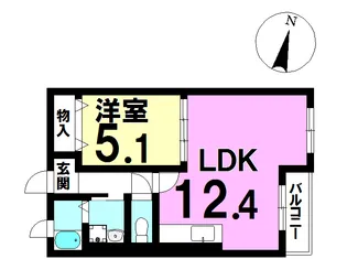 ハートフルタウン参番館【1階】の間取り