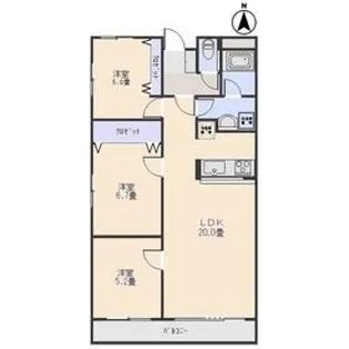 Raffles北通り【2階】の間取り