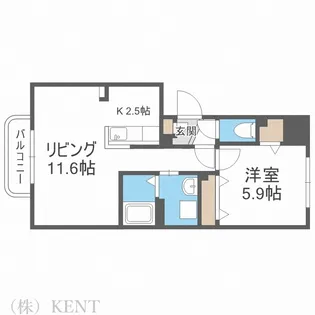 ファインディ西町【1階】の間取り