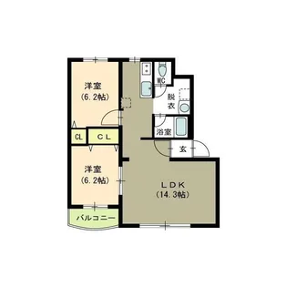 ピュアライフ黄金【1階】の間取り
