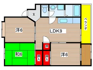 シティーカルチェ花本【1階】の間取り