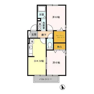 リバーサイド須佐I【2階】の間取り