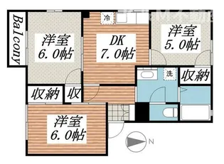 スカイタウンR2【1階】の間取り