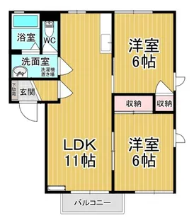フレッシュコーポイースト【2階】の間取り
