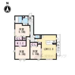 ノイエ南草津【2階】の間取り