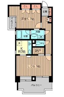 クラージュKAMAKURAYA【6階】の間取り
