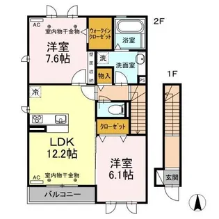 VillaNagaya A棟【2階】の間取り