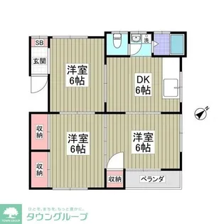 グリーンテラスB棟【2階】の間取り