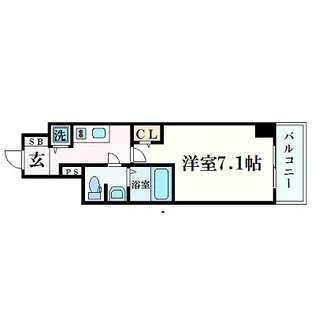 プレサンス梅田東ベータ【15階】の間取り