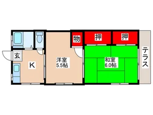 正栄コーポ【1階】の間取り