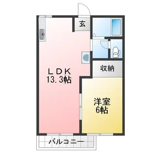 グリーンパークSUMI【1階】の間取り