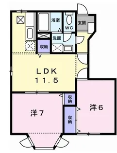 グリーンウィンド【1階】の間取り