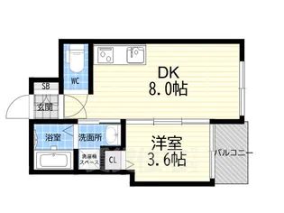 Aquamarine西北【3階】の間取り