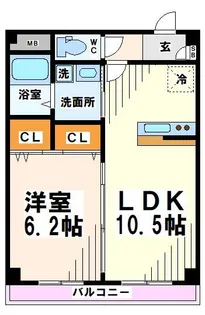 ヒルズY・K(ヒルズワイケー)【1階】の間取り