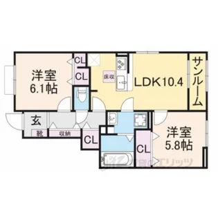 スターリースカイ江本【1階】の間取り