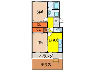 サンリビング仁川【1階】の間取り