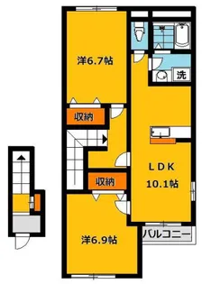 カーサ・デ・ピノ【2階】の間取り