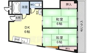 愛晃ハイツ【4階】の間取り