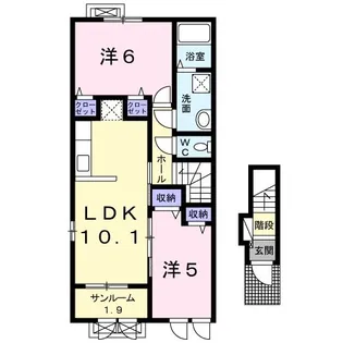 セルサス荒山A棟【2階】の間取り