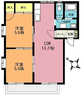 SHMドエル楠 A棟【1階】の間取り