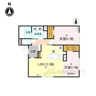 RETORIA瓦口WEST【1階】の間取り