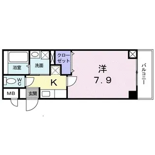 富小路四条マンション【2階】の間取り