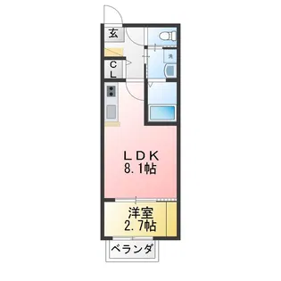 BAU黒松駅前【1階】の間取り