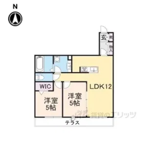 レセンテ生駒【1階】の間取り
