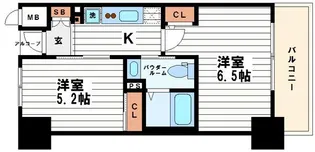 エステムプラザ大手前エヴァース【8階】の間取り