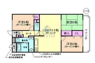 ベルヴュー長興寺I【1階】の間取り