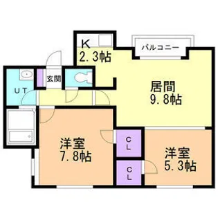ラグナベルデ発寒II【2階】の間取り