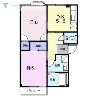 リバーサイド杜B【1階】の間取り
