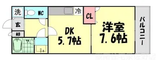 フジパレス 貝塚半田II番館【1階】の間取り
