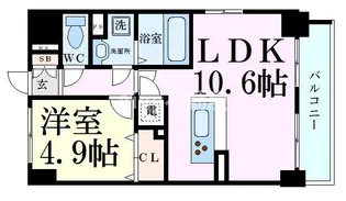 メゾンクラウン鷺洲【7階】の間取り