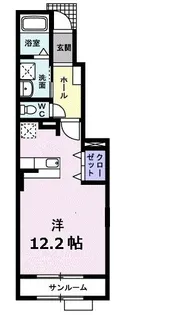 マリオン弐番館B【1階】の間取り