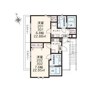 Villa横浜【3階】の間取り