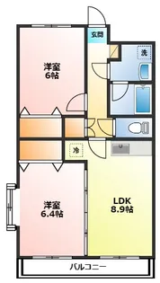 神奈川県小田原市堀之内【マンション】の間取り