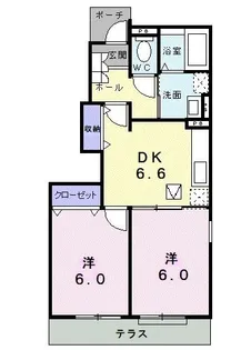 広島県竹原市東野町【アパート】の間取り