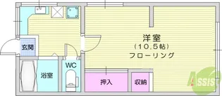 鹿野アパート【1階】の間取り