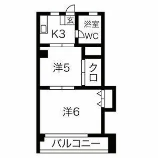 鶴マンション【1階】の間取り