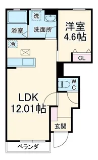 リーブルファイン鷹居【1階】の間取り