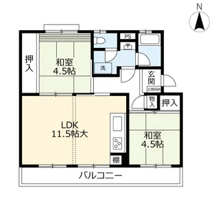 UR田島【4階】の間取り