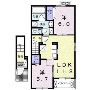 グランプラザ弐番館【2階】の間取り
