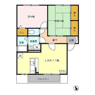 サンフラット B【1階】の間取り