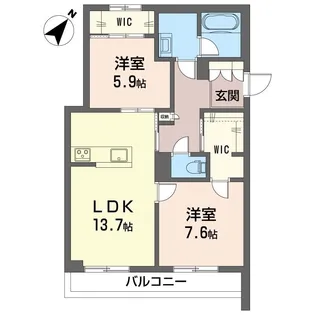 カームヴィル茅ケ崎【1階】の間取り
