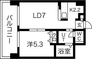 レヂデンス山鼻【6階】の間取り