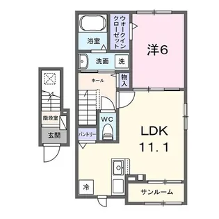 京都府城陽市市辺小梨間【アパート】の間取り