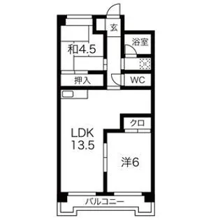 アールイーステージ蟹江【5階】の間取り